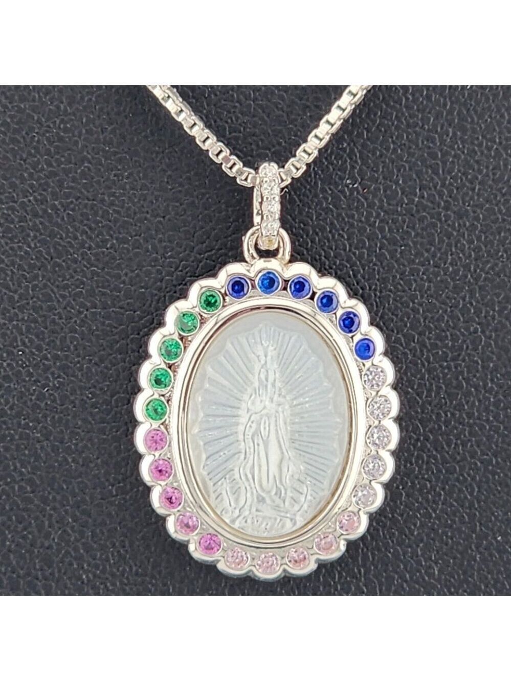 925 Sterling Silver Virgen Pendant Necklace – New with Tags